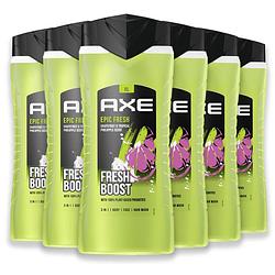 Foto van Axe 3-in-1 douchegel, facewash & shampoo - epic fresh - 400 ml - 5+1 - voordeelverpakking