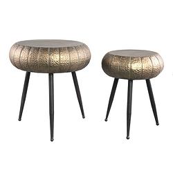 Foto van Ptmd reddick gold iron stool triangle feet round sv2