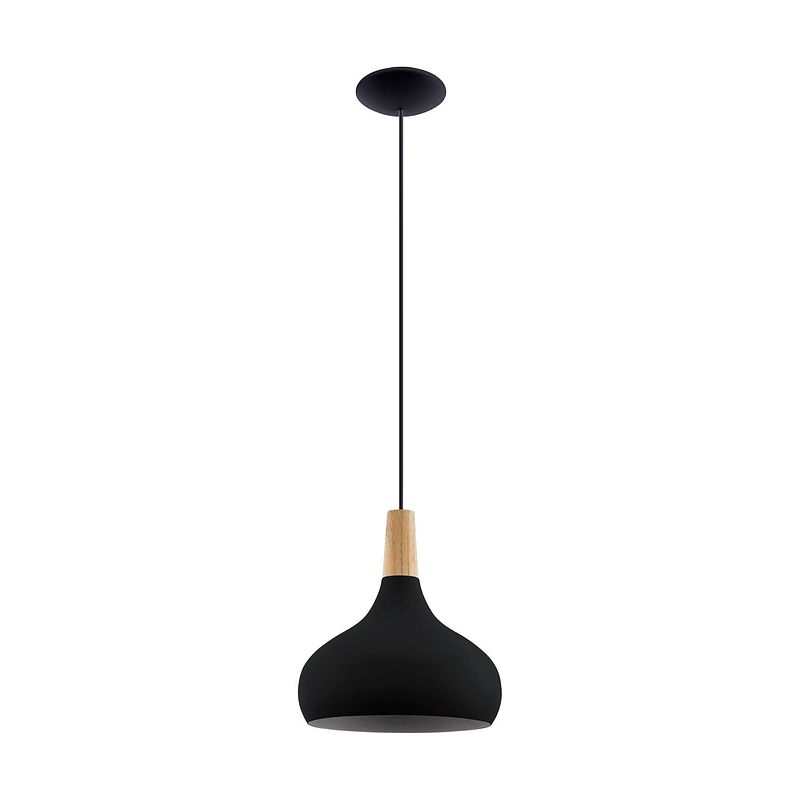 Foto van Eglo sabinar hanglamp - e27 - ø 28 cm - zwart/bruin