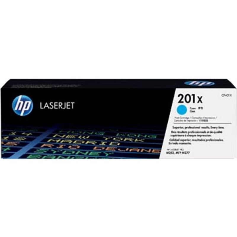 Foto van Hp toner 201x cyaan, 2300 pagina's - oem: cf401x