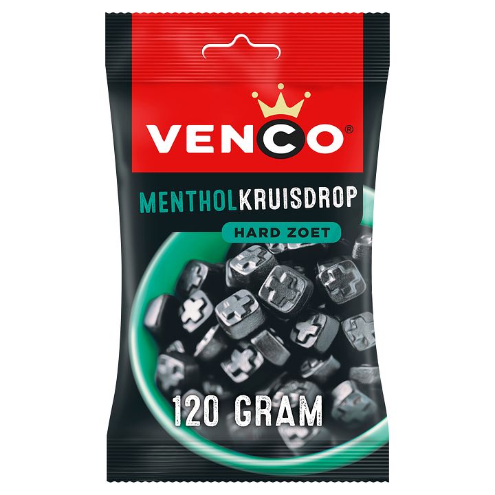 Foto van Venco menthol kruisdrop hard zoet 120g bij jumbo