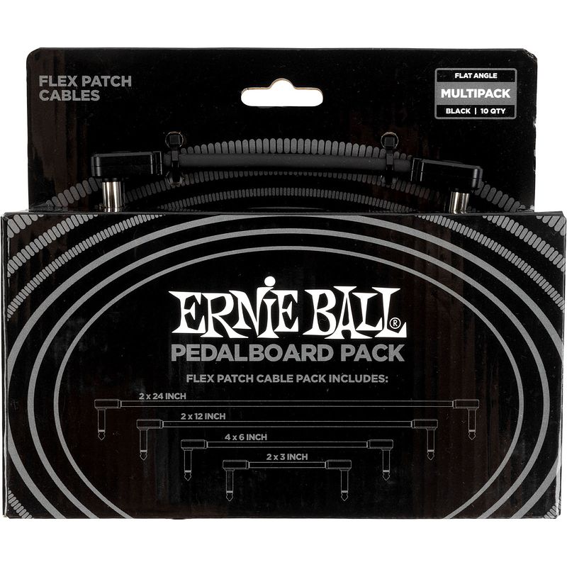 Foto van Ernie ball 6462 flex patch black multipack patchkabels (set van 10)