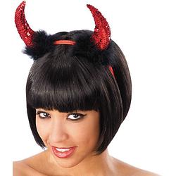 Foto van Carnival toys haarband devil pailletten/pluche rood one-size