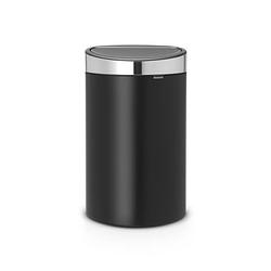 Foto van Brabantia touch bin afvalemmer 40 liter met kunststof binnenemmer - matt black / matt steel fingerprint proof