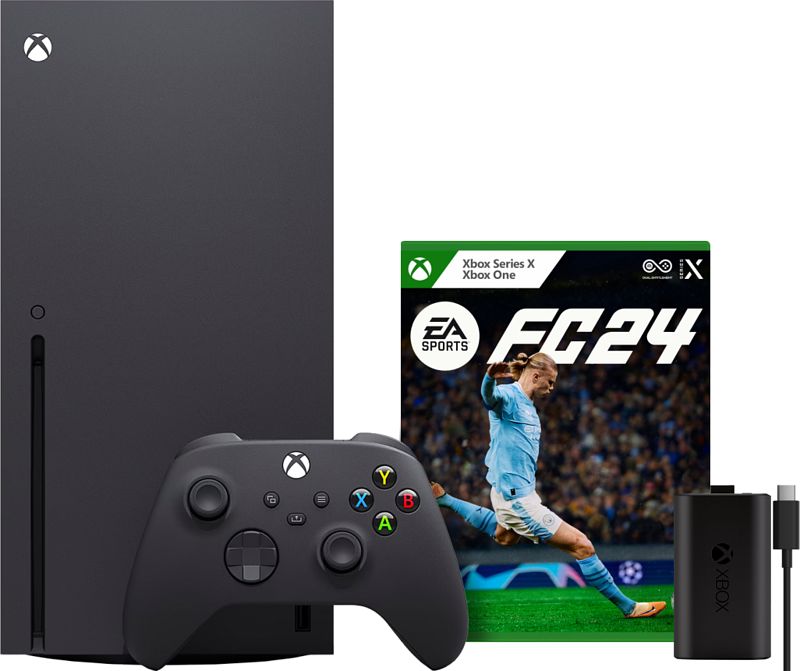 Foto van Xbox series x + ea sports fc 24 + play & charge kit