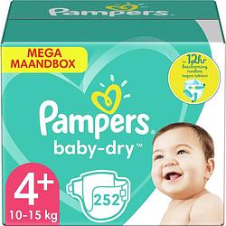 Foto van Pampers - baby dry - maat 4+ - mega maandbox - 252 luiers
