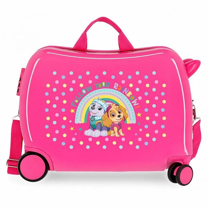 Foto van Paw patrol meisjes abs rol zit koffer 4w de regenboog fuchsia