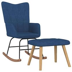 Foto van Vidaxl schommelstoel met voetenbank stof blauw