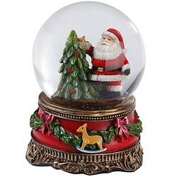 Foto van Sneeuwbol/snowglobe met kerstman 9,5 cm kerstversiering - sneeuwbollen