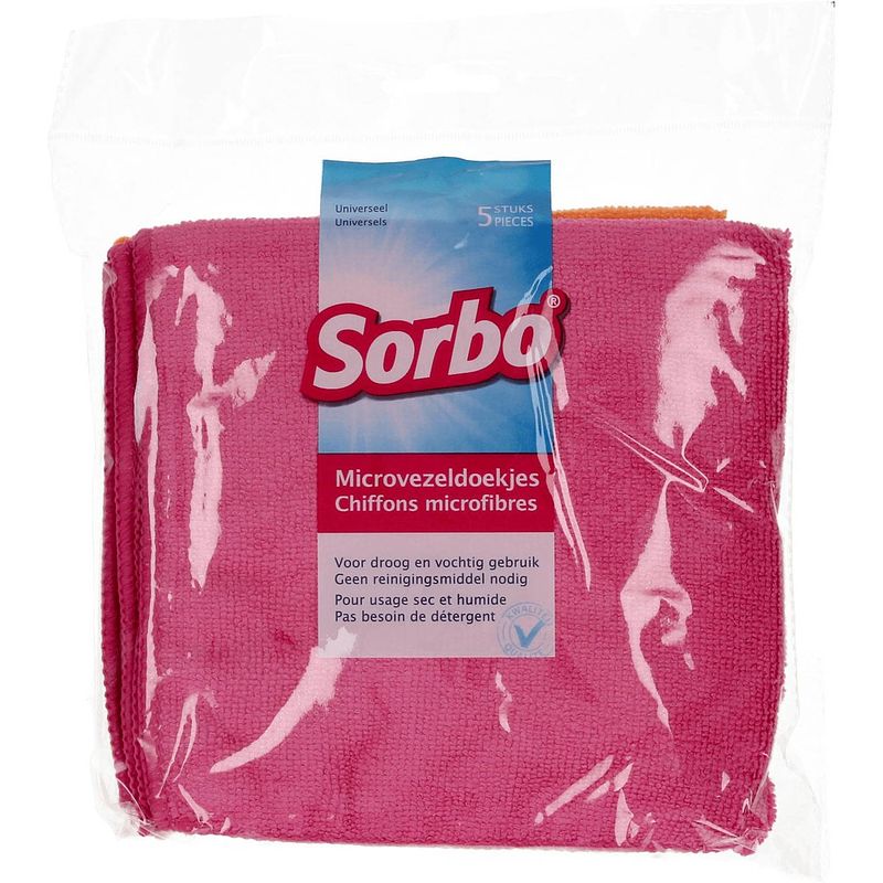 Foto van Sorbo microvezeldoek - 35x35cm - 5 stuks - assorti