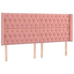 Foto van Vidaxl hoofdbord met randen 203x16x118/128 cm fluweel roze