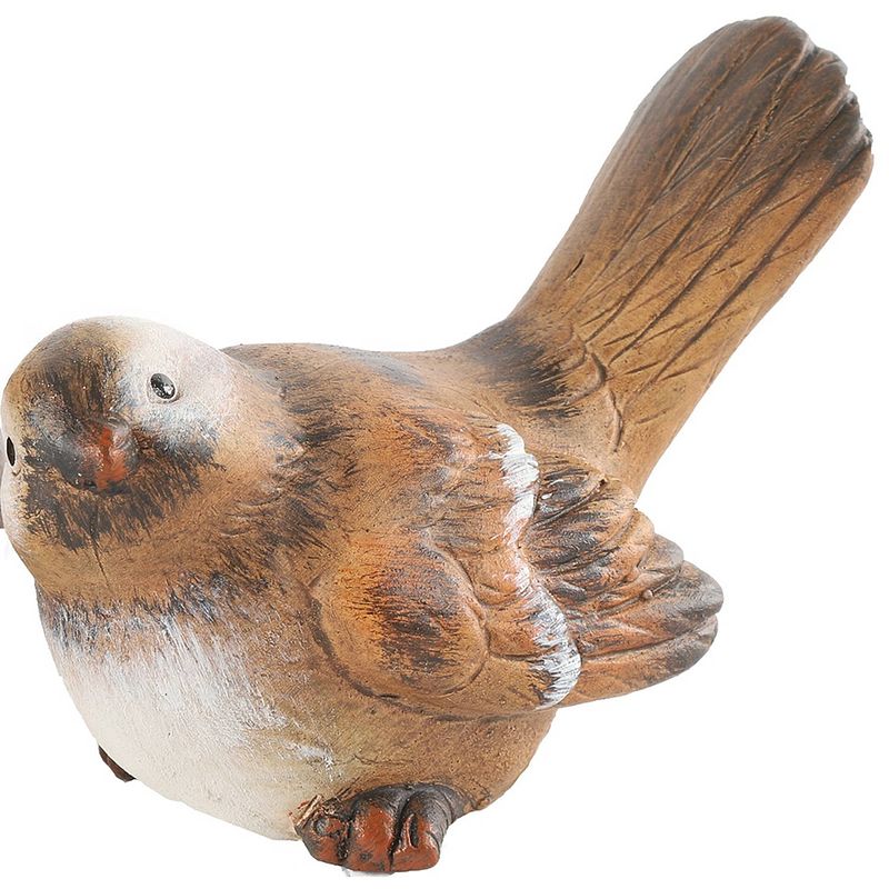 Foto van Tom kerstfiguur vogel timo 8,8 cm polysteen bruin