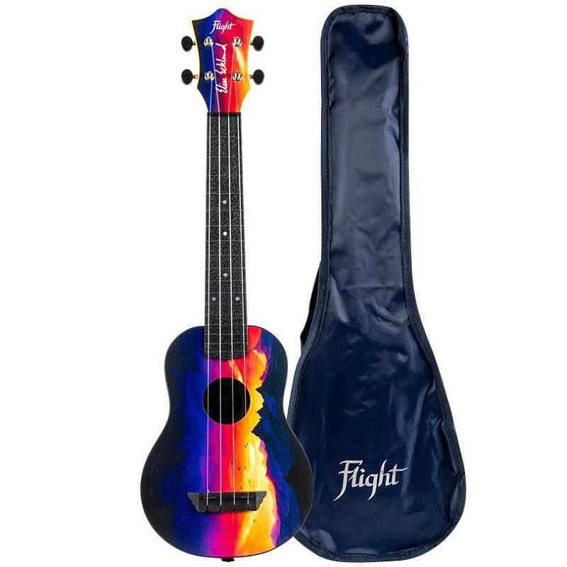 Foto van Flight travel series tusl-ee sunset elise ecklund signature concert scale sopraan ukelele met gigbag