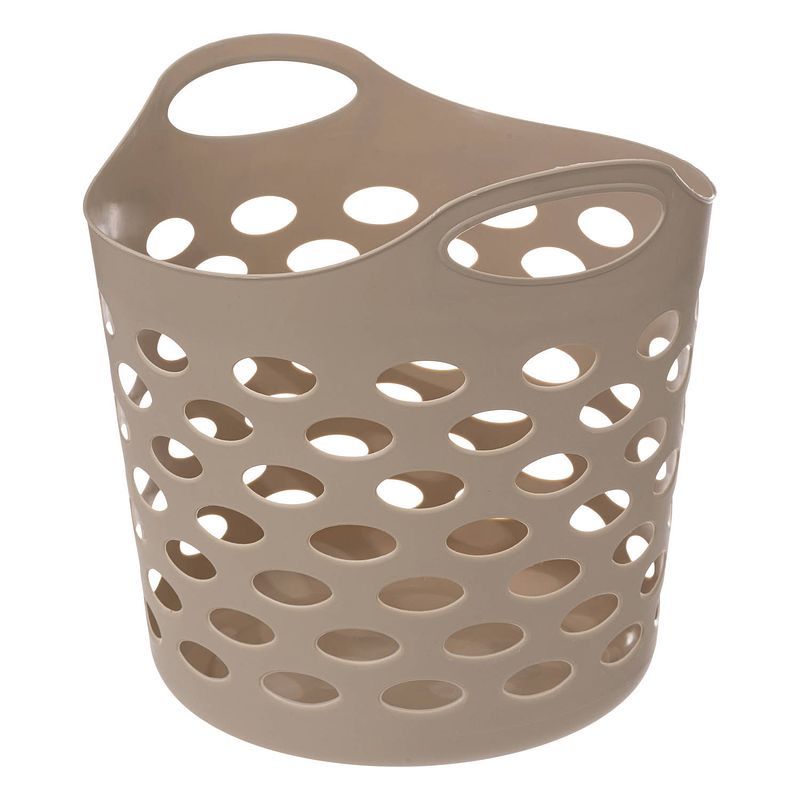 Foto van 5five flexibele wasmand/opbergmand - rond - beige - 28 liter - d39 x h54 cm - wasmanden