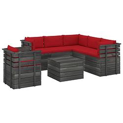 Foto van Vidaxl 7-delige loungeset met kussens pallet massief grenenhout