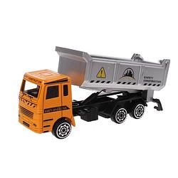 Foto van Jonotoys vrachtwagen met bak die-cast 11 cm oranje/zilver