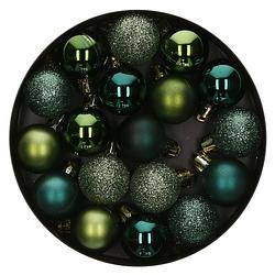 Foto van 18x stuks kerstballen groen glans en mat kunststof 3 cm - kerstbal