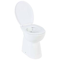 Foto van Vidaxl toilet verhoogd 7 cm soft-close randloos keramiek wit