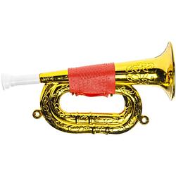 Foto van Plastic speelgoed trompet goud 22 cm - speelgoedinstrumenten