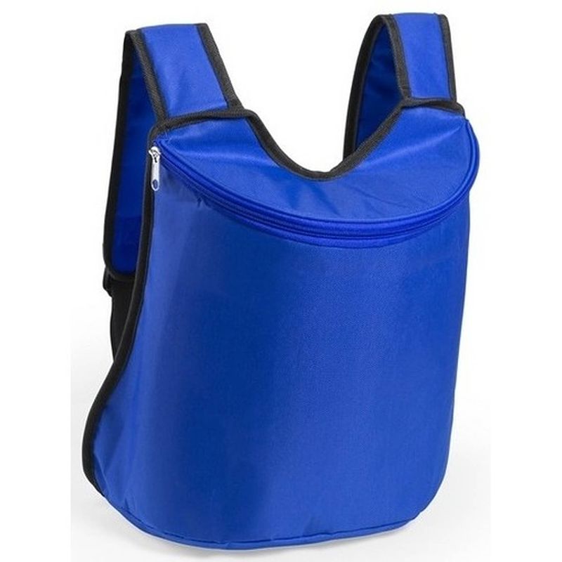 Foto van Blauwe koeltas rugzak/gymtas 40 cm met drawstring/rijgkoord - koeltas