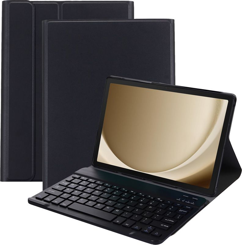 Foto van Just in case premium samsung galaxy tab a9 plus toetsenbord hoes qwerty zwart