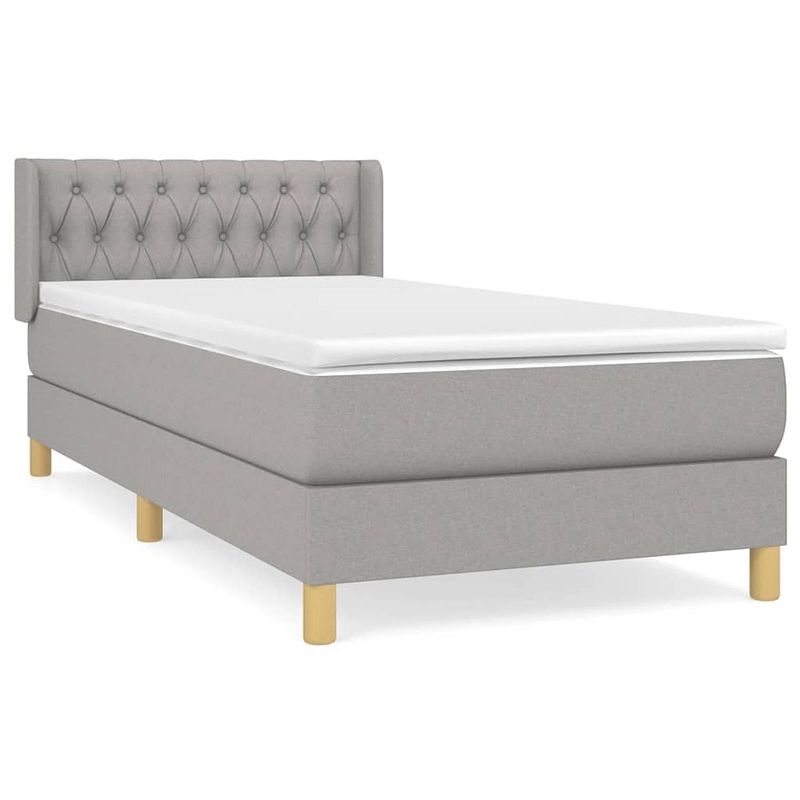 Foto van The living store boxspringbed - comfort - bed - 90x190 - lichtgrijs