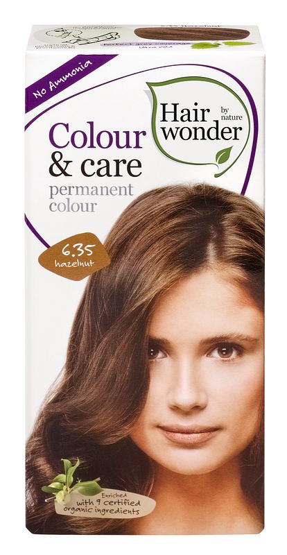 Foto van Hairwonder colour & care 6.35 hazelnoot 100ml