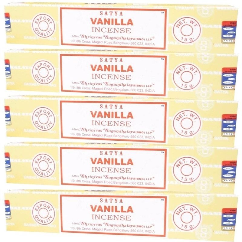 Foto van 5x nag champa wierook vanilla 15 gram - wierookstokjes