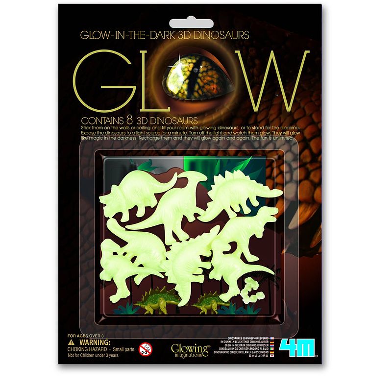 Foto van 4m glow in the dark pack: 3d dinosaurus