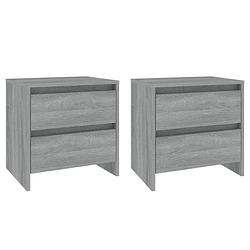 Foto van The living store nachtkastjes - 45 x 34.5 x 44.5 cm - 2 lades - grijs sonoma eiken