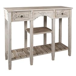 Foto van Clayre & eef sidetable 125x40x95 cm wit hout rechthoek wandtafel haltafel console tafel wit wandtafel haltafel