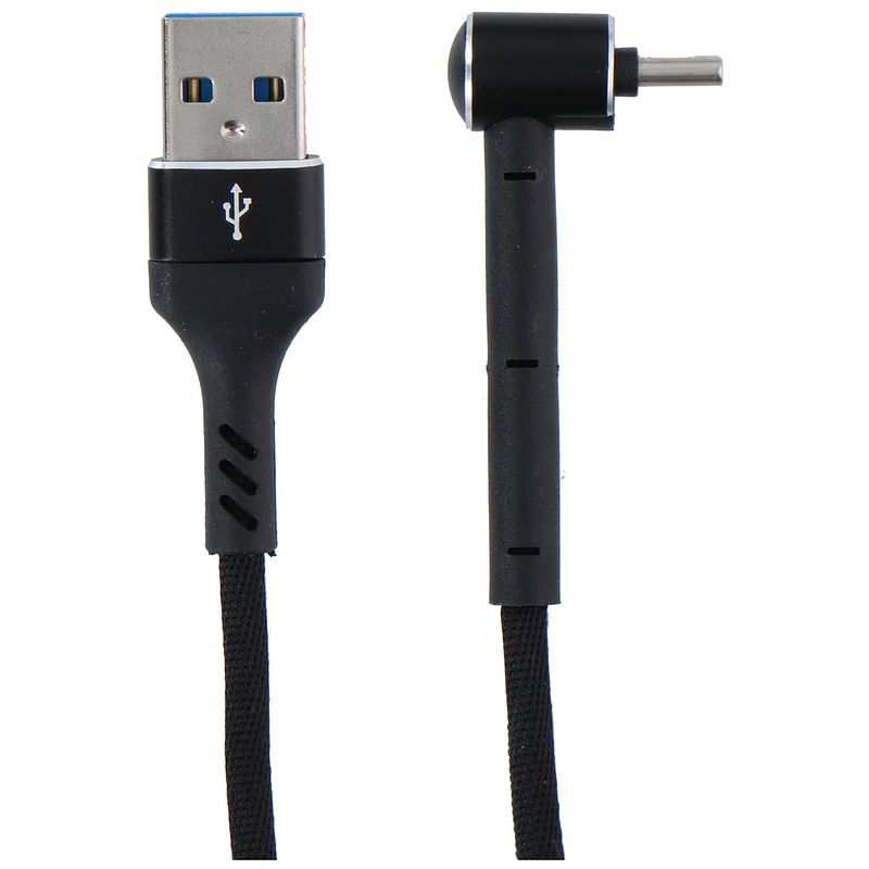 Foto van Grundig usb-kabel - 3-in-1: oplaadkabel, datakabel, telefoonstandaard - usb-c - 1 meter - zwart