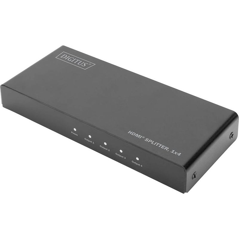 Foto van Digitus ds-45325 4 poorten hdmi-splitter led-weergave, met metalen behuizing, ultra hd-geschikt, met status-leds 4096 x 2160 pixel zwart