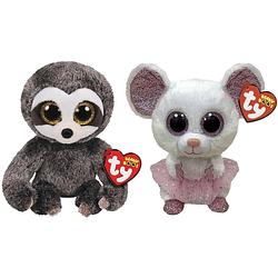 Foto van Ty - knuffel - beanie boo's - dangler sloth & nina mouse