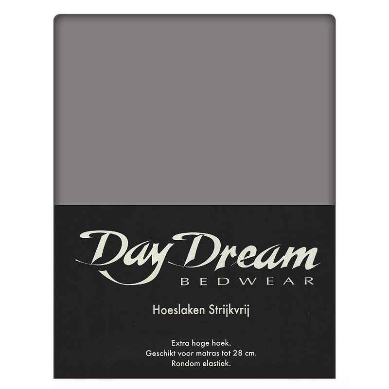 Foto van Day dream hoeslaken katoen grijs-160 x 200 cm