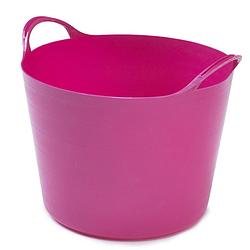 Foto van Flexibele emmer - 14 liter - kunststof - roze - 32 x 36 x 25 cm - wasmanden