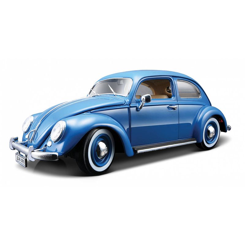 Foto van Bburago schaalmodel volkswagen kever 1955 1:18 blauw