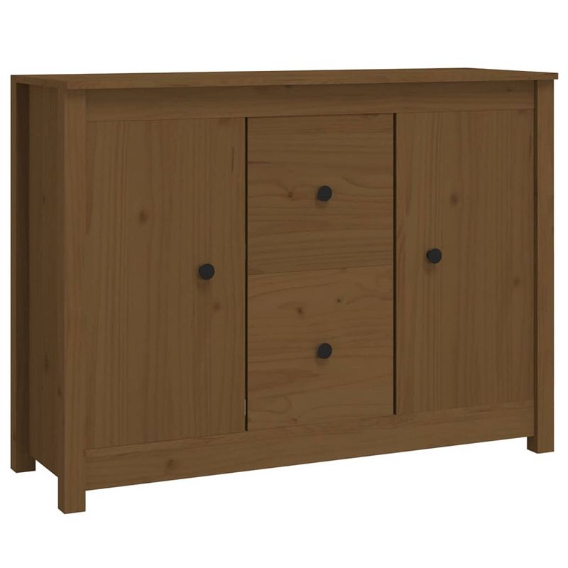 Foto van Vidaxl dressoir 100x35x74 cm massief grenenhout honingbruin