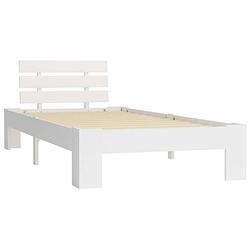 Foto van The living store massief grenenhouten bedframe - 213 x 105 x 66 cm - wit