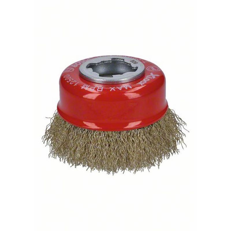 Foto van Bosch accessories bosch x-lock komborstel clean for metal - 70 mm, gegolfde messing borstel 2608620730 1 stuk(s)