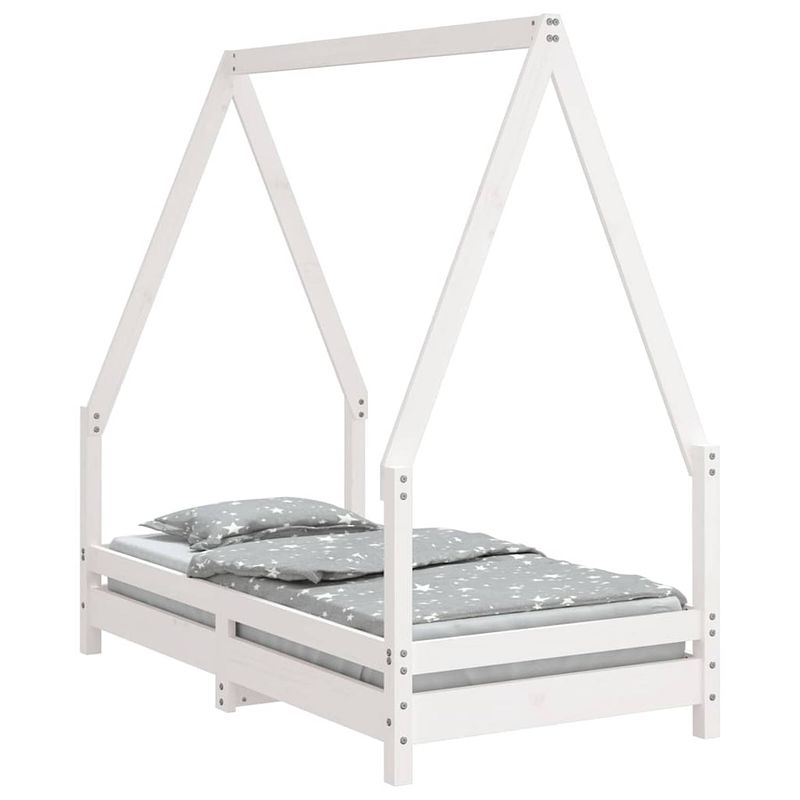 Foto van Vidaxl kinderbedframe 70x140 cm massief grenenhout wit