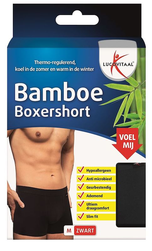 Foto van Lucovitaal bamboe boxershort zwart maat s