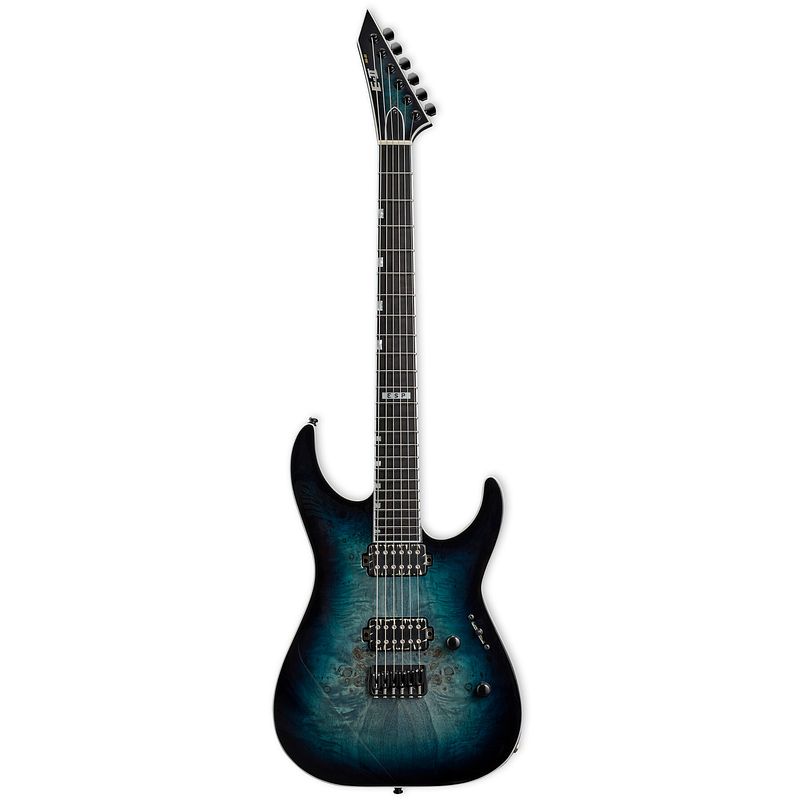 Foto van Esp e-ii m-ii ht mercury blue burst elektrische gitaar met koffer