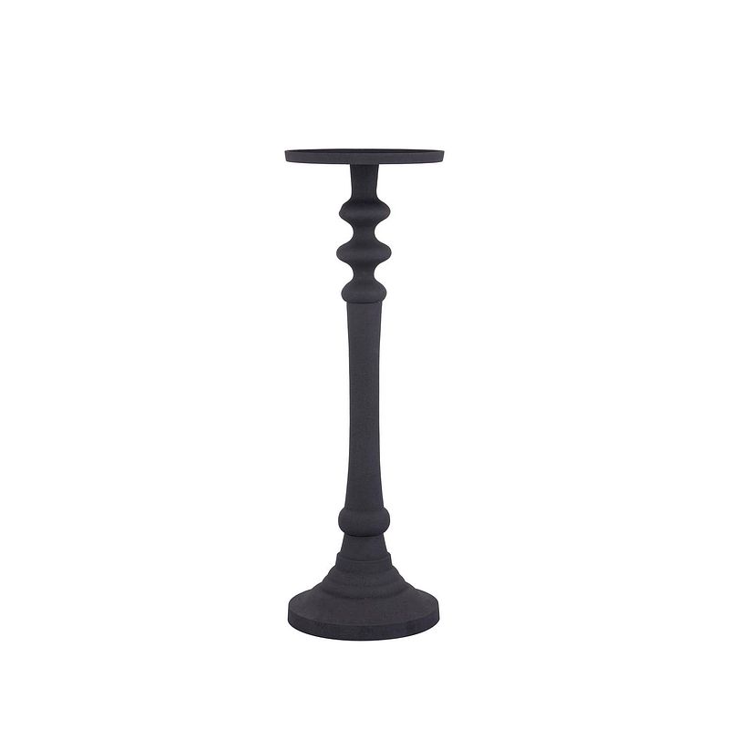 Foto van Ptmd lisann black casted alu candleholder round l