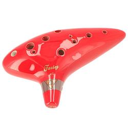 Foto van Fazley legend ocarina 9cac12rd red alt ocarina in c majeur met 12 vingergaten