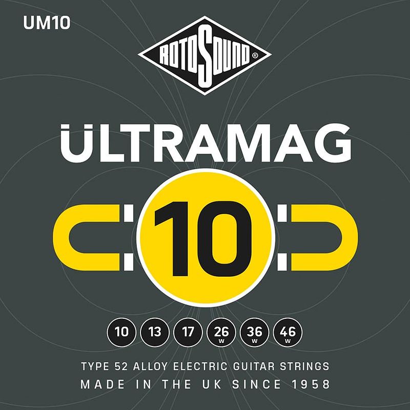 Foto van Rotosound ultramag um10 snarenset voor elektrische gitaar