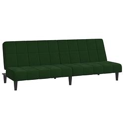 Foto van The living store bedbank luxe slaapbank - 200 x 84.5 x 69 cm - fluweel - donkergroen