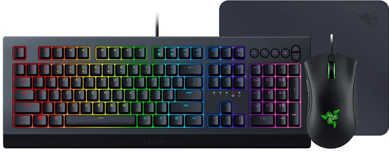 Foto van Razer cynosa v2 qwerty + razer deathadder essential + goliat