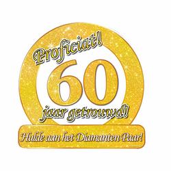 Foto van Huldebord proficiat 60 jaar getrouwd! verkeersbord goud - feestdecoratieborden