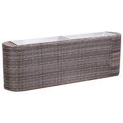 Foto van Vidaxl plantenbak verhoogd 120x24x40 cm poly rattan grijs